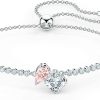 Bangle Bracelet - Pink/Clear Crystals
