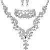Silver Plated Necklace Bracelet Earrings set