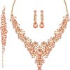 A- Gold Plated Honey Peach Rhinestone+Honey Peach Crystal