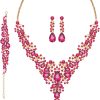 A-Gold Plated Plated Zihong Rhinestone+Plum Crystal