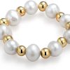 Pearl gold bead ring