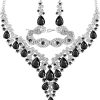 Necklace + Earring + Bracelet (Black)