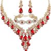 Necklace + Earring + Bracelet (Red)