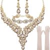 Necklace + Earring + Bracelet + Gloves (Champagne)