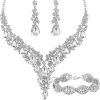 Silver Necklace + Earrings + Bracelet(Style 3)