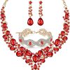Red - Necklace + Earrings + Bracelet