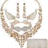 Champagne-Necklace+Earrings+Bracelet+Clips+Purse