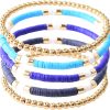 B-Blue Surfer Color & Gold Bead