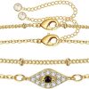 CZ Evil Eye&Beads Chain