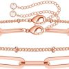 Beads Chain&Oval chain-Rose Gold