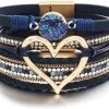 Blue Leather Bracelet