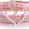 Pink Leather Bracelet