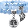 Aquamarine bracelets set