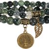Moss Agate Bracelet Set
