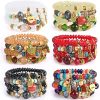 Owl charm stretch bracelet set