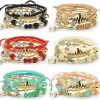 Rainbow beaded stackable bracelets