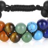 Black - 7 Chakra Matte Black Agate Bracelet