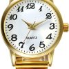 silver dial / gold band