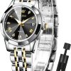 balck gold watch for women