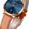 Navy Blue dial & Rose gold bezel & Brown band