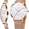 Rose Gold Band & White Dial
