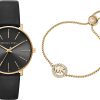 Gold Watch + Bracelet Bundle