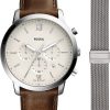 Brown White + Metal Strap