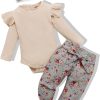 Beige Ribbed-floral