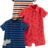 Orange/Navy/Red, Stripe/Anchor