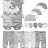 Gray Stripe & Little Stars & Print Set