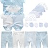 Sky Blue Stripe & Little Stars & Print Set