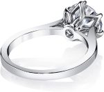 Kiara Gems 1.60 CT Round Engagement Ring Wedding Eternity Band Vintage Solitaire Antique 6-Prong-Setting Setting Silver Jewelry Anniversary Promise Vintage Ring Gift For Her - Image 2