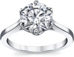 Kiara Gems 1.60 CT Round Engagement Ring Wedding Eternity Band Vintage Solitaire Antique 6-Prong-Setting Setting Silver Jewelry Anniversary Promise Vintage Ring Gift For Her - Image 3