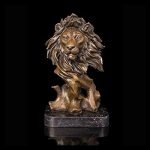 LIUJUN Bronze Lion Head Art Decor Home Decoration Antique Hot Casting Bronze Metal Lion Head Statue Sculpture Art - Image 3