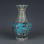 ZSEDP Enamel Hexagons Vase with Flower and Bird Pattern Jingdezhen Antique Ceramic Vase - Image 2