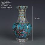 ZSEDP Enamel Hexagons Vase with Flower and Bird Pattern Jingdezhen Antique Ceramic Vase - Image 3