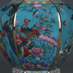 ZSEDP Enamel Hexagons Vase with Flower and Bird Pattern Jingdezhen Antique Ceramic Vase - Image 4