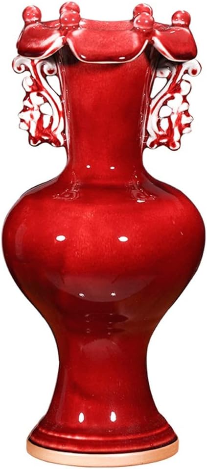 251024115809988_1 ZSEDP Ceramics Jun Porcelain Antique Vases Furnishings Decorative Arts and Crafts Double Ears Leaf Mouth Vases - Image 1