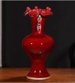 ZSEDP Ceramics Jun Porcelain Antique Vases Furnishings Decorative Arts and Crafts Double Ears Leaf Mouth Vases - Image 2
