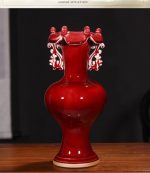ZSEDP Ceramics Jun Porcelain Antique Vases Furnishings Decorative Arts and Crafts Double Ears Leaf Mouth Vases - Image 5