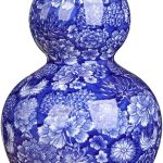 ZSEDP Jingdezhen Flower Pattern Vase Antique Porcelain Blue and White Porcelain Porch Gourd Ornaments