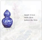 ZSEDP Jingdezhen Flower Pattern Vase Antique Porcelain Blue and White Porcelain Porch Gourd Ornaments - Image 5