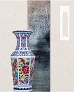 ZSEDP Antique Ceramic Vase Hexagonal Vase Blue and White Porcelain Chinese Style Living Room Flower Decoration Crafts - Image 2