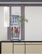 ZSEDP Antique Ceramic Vase Hexagonal Vase Blue and White Porcelain Chinese Style Living Room Flower Decoration Crafts - Image 6