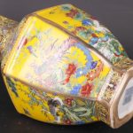 ZSEDP Jingdezhen Antique Enamel Hexagons Vase Yellow Flower and Bird Pattern Vase - Image 5