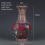 ZSEDP Enamel Red Flower and Bird Hexagonal Vase Antique Jingdezhen Porcelain Household Chinese Decoration - Image 3