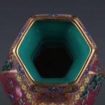 ZSEDP Enamel Red Flower and Bird Hexagonal Vase Antique Jingdezhen Porcelain Household Chinese Decoration - Image 6