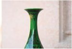 ZSEDP Antique Green Glaze Ceramic Vase Flower Vase Handmade Furnishing Articles Sitting Room Bedroom Decoration - Image 2