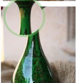 ZSEDP Antique Green Glaze Ceramic Vase Flower Vase Handmade Furnishing Articles Sitting Room Bedroom Decoration - Image 3