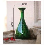 ZSEDP Antique Green Glaze Ceramic Vase Flower Vase Handmade Furnishing Articles Sitting Room Bedroom Decoration - Image 4